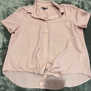 J crew button up t shirt with tie front